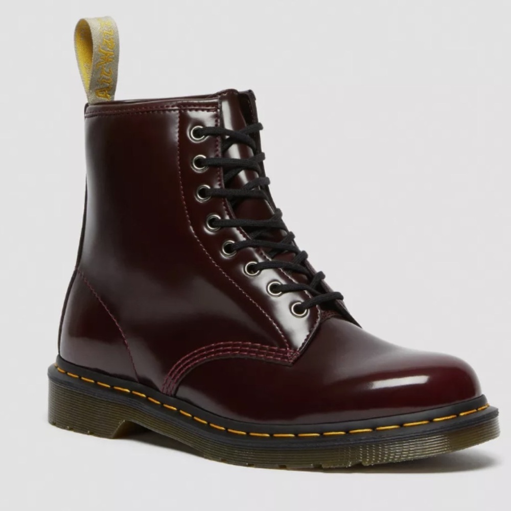 Dr. Martens Cherry Red Vegan 1460 Lace Up Boots